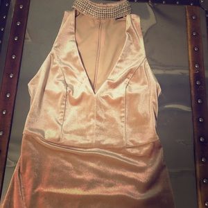 Rose gold colored collar neck dress